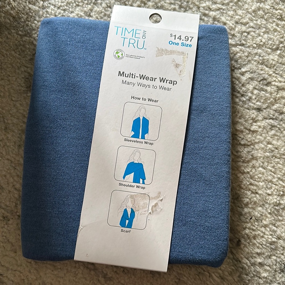 Time & Tru Scarf - BLUE